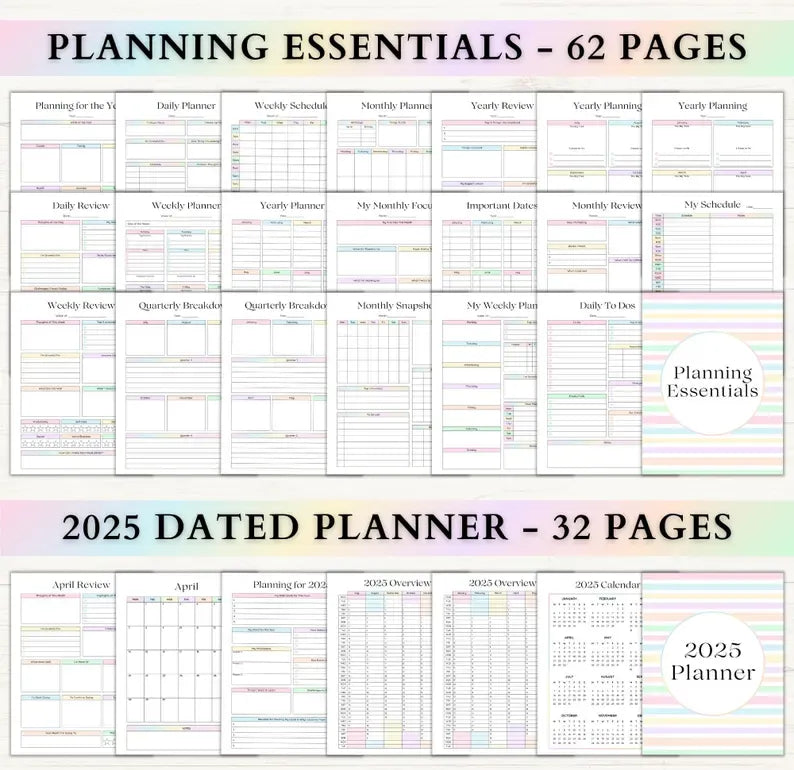 Ultimate Life Planner Bundle: ADHD Productivity, Habit Tracker, Self Care, Weight Loss & Home Organization Printables | Digital Travel Planner