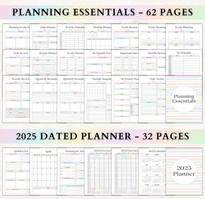 Ultimate Life Planner Bundle: ADHD Productivity, Habit Tracker, Self Care, Weight Loss & Home Organization Printables | Digital Travel Planner