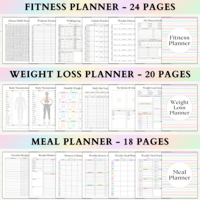 Ultimate Life Planner Bundle: ADHD Productivity, Habit Tracker, Self Care, Weight Loss & Home Organization Printables | Digital Travel Planner