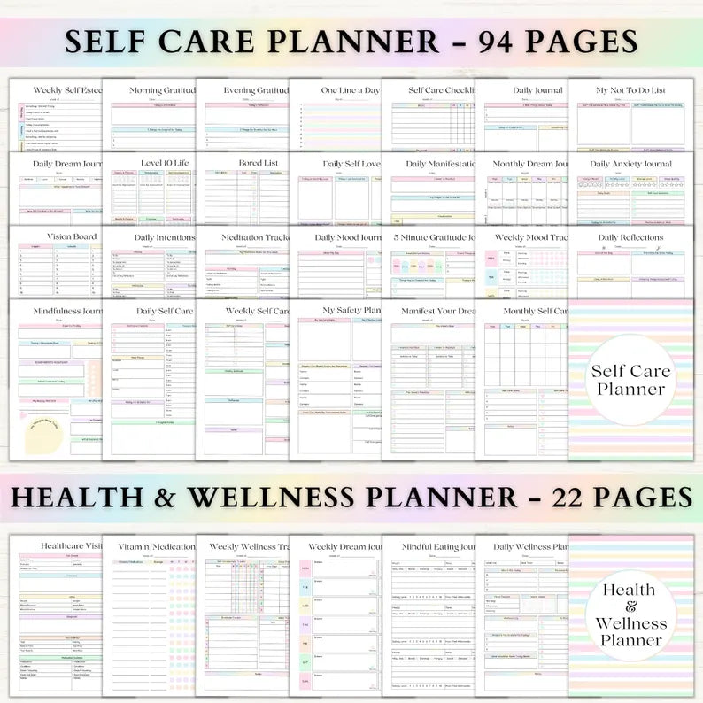 Ultimate Life Planner Bundle: ADHD Productivity, Habit Tracker, Self Care, Weight Loss & Home Organization Printables | Digital Travel Planner