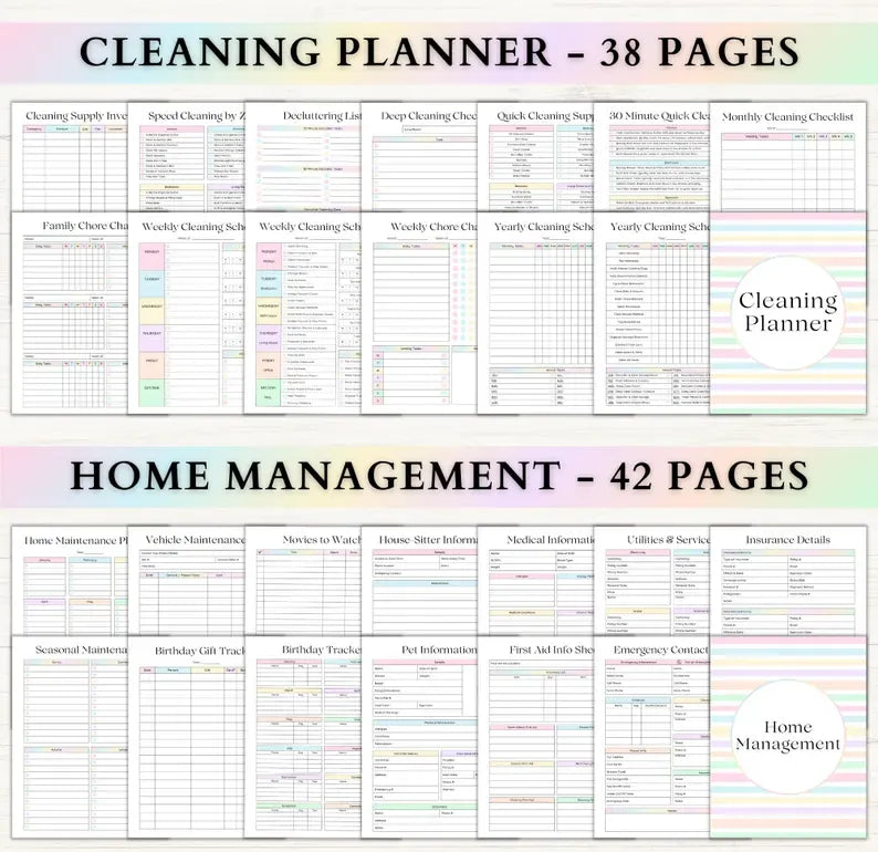 Ultimate Life Planner Bundle: ADHD Productivity, Habit Tracker, Self Care, Weight Loss & Home Organization Printables | Digital Travel Planner