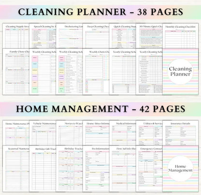 Ultimate Life Planner Bundle: ADHD Productivity, Habit Tracker, Self Care, Weight Loss & Home Organization Printables | Digital Travel Planner